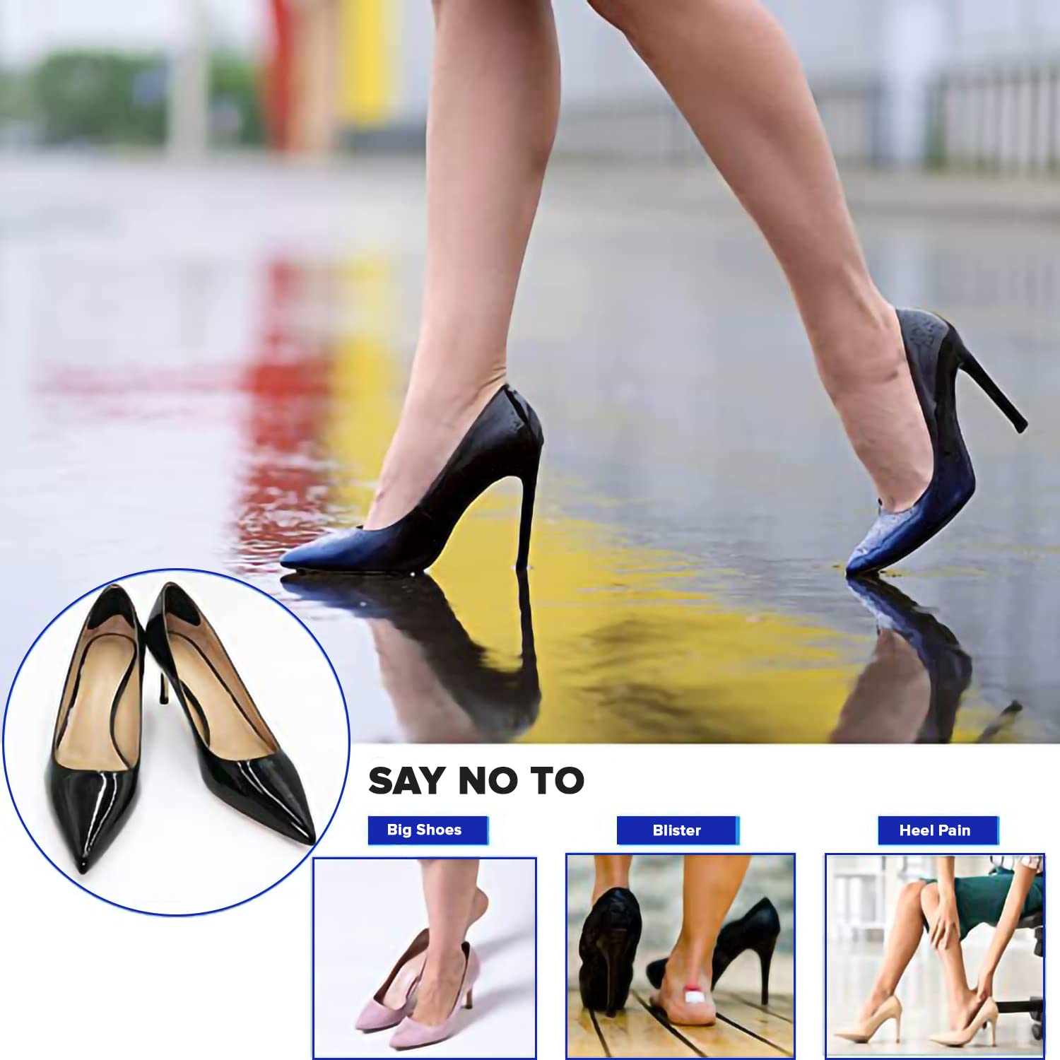 1Pair Foot Care Heel Grips Liner Microfiber Leather Cushions Inserts for Loose  Shoes, Shoes Too Big, Improved Shoe Fit Comfort - AliExpress