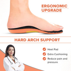 Dr Foot Pain Relief Insoles - Walk Better with Micro Shock Absorption | Ankle & Knee Joint Protection | Soft Cushioning | Ideal Shoe Insoles for Men and Women - 1 Pair