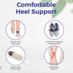 Dr Foot Gel Heel Cups Pair | Foot Comfort Support Protectors | For Bone Spurs Pain Relief Protectors Of Your Sore | Massaging & Shock Absorbing Gel | For Men - 1 Pair