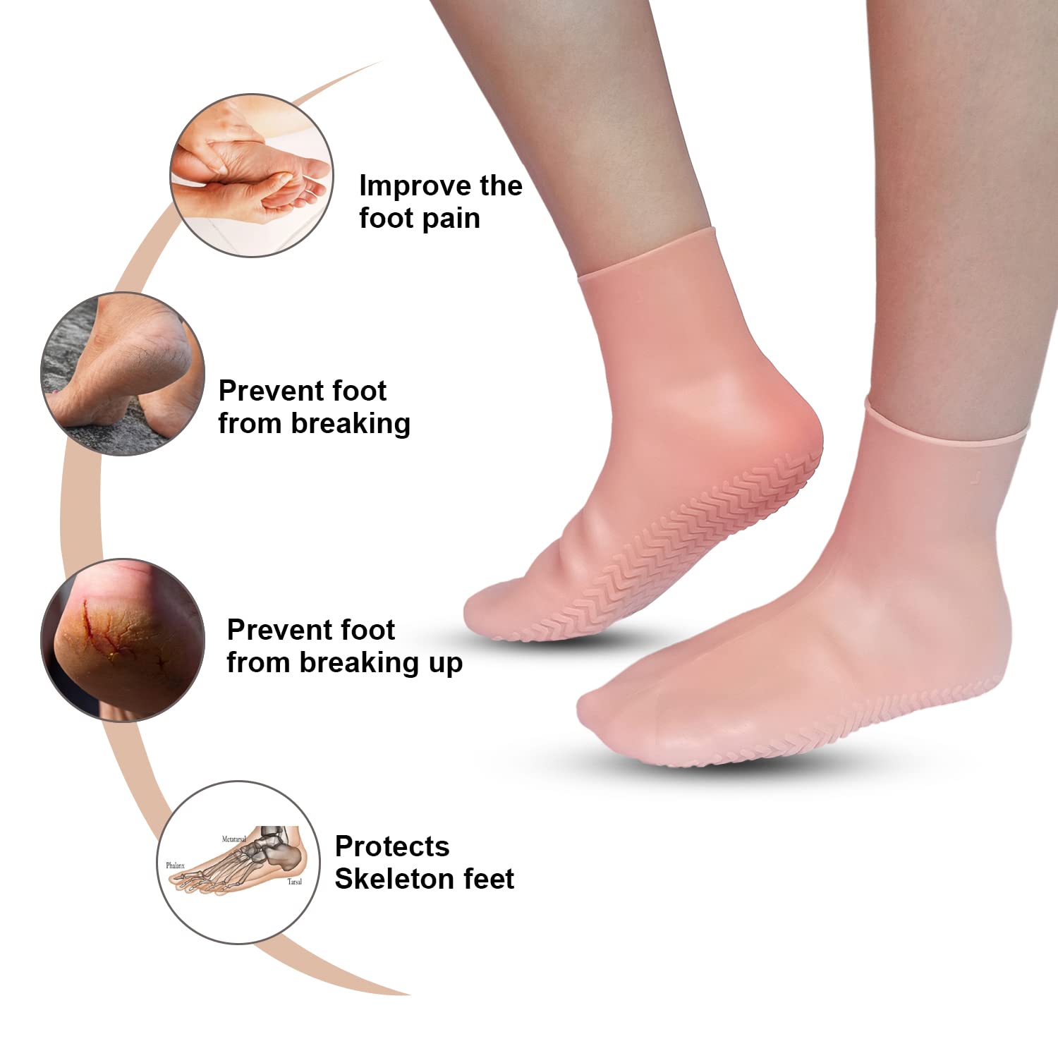 Cracked Heel Repair Socks, 4 Pairs Moisturizing Heel Socks For Dry Cracked  Feet, Gel Socks For Cracked Feet Heel | Fruugo BH