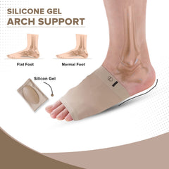 Dr Foot Arch Support Sleeve Cushion | For Plantar Fasciitis, Foot Pain, Muscle Relaxation, Fallen Arches | For Men & Women | Free Size With Beige Color -1 Pair (Pack of 10)