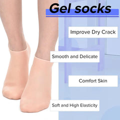 Dr Foot Silicone Socks | Anti Slip Silicone Moisturizing Socks | Dry Cracking Skin | For Both Men & Women | Full Length, Large Size – 1 Pair (Pack of 5)