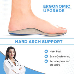Dr Foot Orthotics Insole | Heavy Duty Support Insoles for Maximum Comfort and Stability | With Shock Absorption | All Day Comfort in Casual Shoes, Sneakers | For Men & Women - 1 Pair (XL Size)
