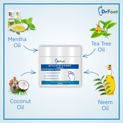 Dr Foot Athlete’s Foot Cream, Especially for the Athlete’s Feet, With the Goodness of Tea Tree Oil, Menthol Oil, Coconut Oil, Neem Oil, Apple Cider Vinegar, Vitamin E Oil - 100GM