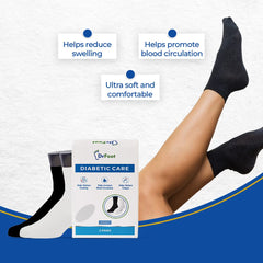 Dr Foot Diabetic Neuropathy Foot Cream L-Arginine -100gm & Diabetic & Arthritis Socks | Anti-Microbial and Anti-Odour Socks | Unisex, Free Size | 2 pairs (Black, White)(Combo)