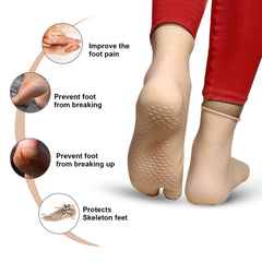 Dr Foot Silicone Socks | Anti Slip Silicone Moisturizing Socks | Dry Cracking Skin | For Both Men & Women | Full Length, Large Size – 1 Pair (Pack of 5)