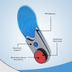 Dr Foot Orthotics Insole | Heavy Duty Support Insoles With Shock Absorption | All Day Comfort in Casual Shoes, Sneakers | For Men & Women - 1 Pair (Large Size)