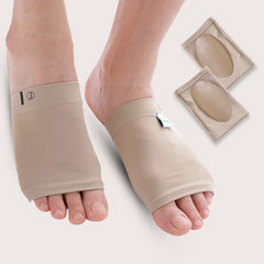 Dr Foot Arch Support Sleeve Cushion | For Plantar Fasciitis, Foot Pain, Muscle Relaxation, Fallen Arches | For Men & Women | Free Size With Beige Color -1 Pair