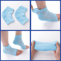 Dr Foot Silicone Gel Heel Socks |Silicone Gel Moisturizer Heel Sleeves To Smooth & Soften Rough Cracked Heels & Dry Feet Or Irritated Heels| For Men & Women | Free Size – 1 Pair