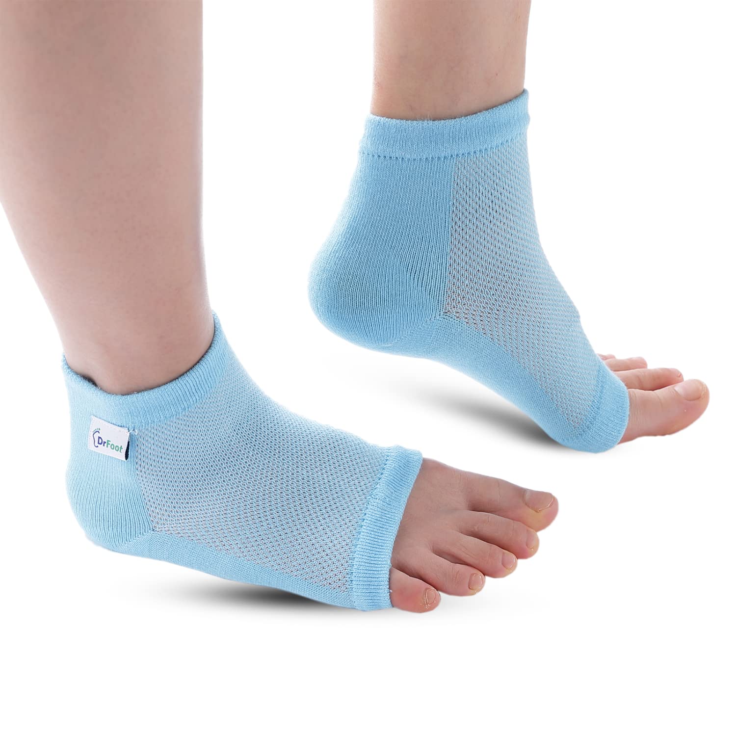 Dr Foot Silicone Gel Heel Socks | Silicone Gel Moisturizer Heel Sleeves To Smooth & Soften Rough Cracked Heels & Dry Feet Or Irritated Heels| For Men & Women | Free Size – 1 Pair (Pack of 3)