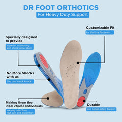 Dr Foot Orthotics Insole | Heavy Duty Support Insoles for Maximum Comfort and Stability | With Shock Absorption | All Day Comfort in Casual Shoes, Sneakers | For Men & Women - 1 Pair (Medium Size)