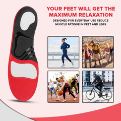 Dr Foot High Arch Support Insoles | Shoe Inserts For Plantar Fasciitis, Flat Feet, Feet Pain, Heel Spur Pain |For All Day Comfort & Support & Shock Absorption | For Men and Women -1 Pair (Small Size)
