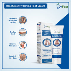 Dr Foot Hydrating Foot Cream Repair Cracked, Rough Heel, Softens Hydrates Dry Feet, Moisturizes, Battles infections & Odor on feet with Tea Tree Oil, Peppermint Oil, Lemon Grass Oil – 50gm (Pack of 3)