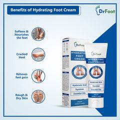 Dr Foot Hydrating Foot Cream Repair Cracked, Rough Heel, Softens Hydrates Dry Feet, Moisturizes, Battles infections & Odor on feet with Tea Tree Oil, Peppermint Oil, Lemon Grass Oil – 50gm