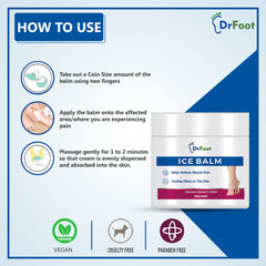 Dr Foot Ice Balm Cold with the Goodness of Menthol, Mentha Oil, Hemp Seed Oil, Glycerin - 100gm (Pack of 3)