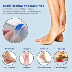 Dr Foot Silicone Gel Heel Cups With Shock Absorbing Support | For Plantar Fasciitis, Achilles Pain, Orthotic Inserts, Heel Cups For Heel Pain & Spurs| For Men & Women (Size - L) (Pack of 5)