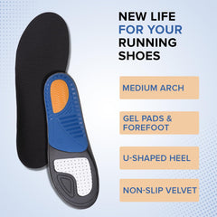 Dr Foot Running Insoles | For Running, Walking, Sport Activities | Optimal Support and Comfort for Runners | Breathable and Comfortable For Enhanced Performance | For Men & Women - 1 Pair (Small Size)